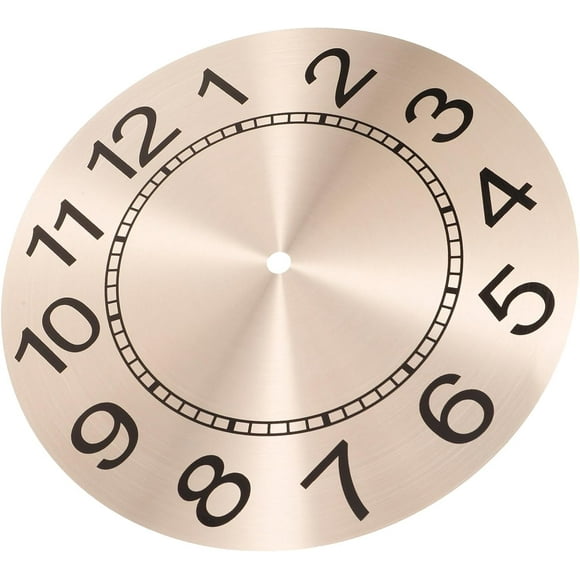 ERDS-Aluminum Silver Wall Clock Face for DIY, Wall Clock Dial DIY Clock Dial Plate Replacement Clock Dial Digital Clock Dial Clock Accessory Rose Gold
