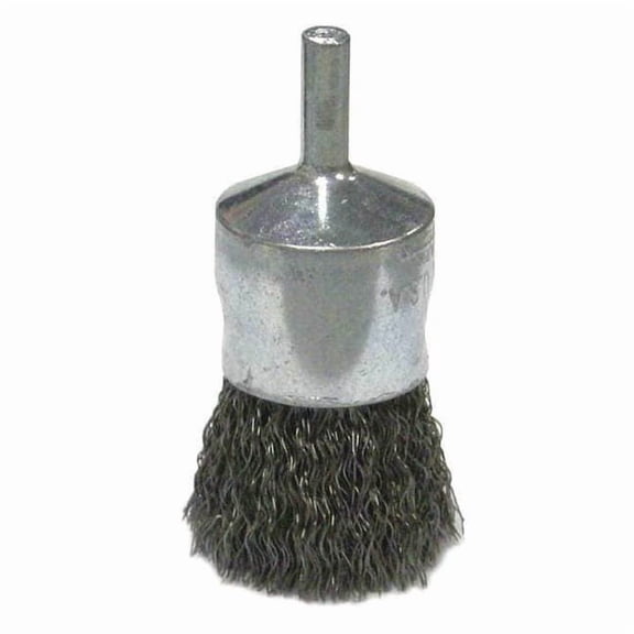 Weiler Wolverine 1" Crimped Wire End Brush .014" Steel Fill 1/4" Stem 36248