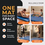 BalanceFrom 10ft x 4ft x 2in 4-Panel All-Purpose Folding Gymnastics Mat, Blue