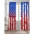 thumbnail image 2 of Sheer Curtains 84 inches Long, American Flag Vintage Stripes Retro Style Stars Light Filtering Sheer Window Curtains Rod Pocket Voile Drapes for Bedroom Living Room, 52"W x 84"L 2 Panels, 2 of 7