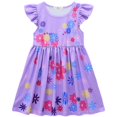 thumbnail image 3 of Kids Girls Mirabel Dress Short Sleeve Cosplay Halloween Cosplay Fancy Party Dress Up Outfits 3-9T, 3 of 6