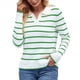 thumbnail image 3 of Camisas de Mujer con Cuello de Solapa, Cuello en V, Blusa de Larga, Blusa Informal Elegante. Verde S, 3 of 8