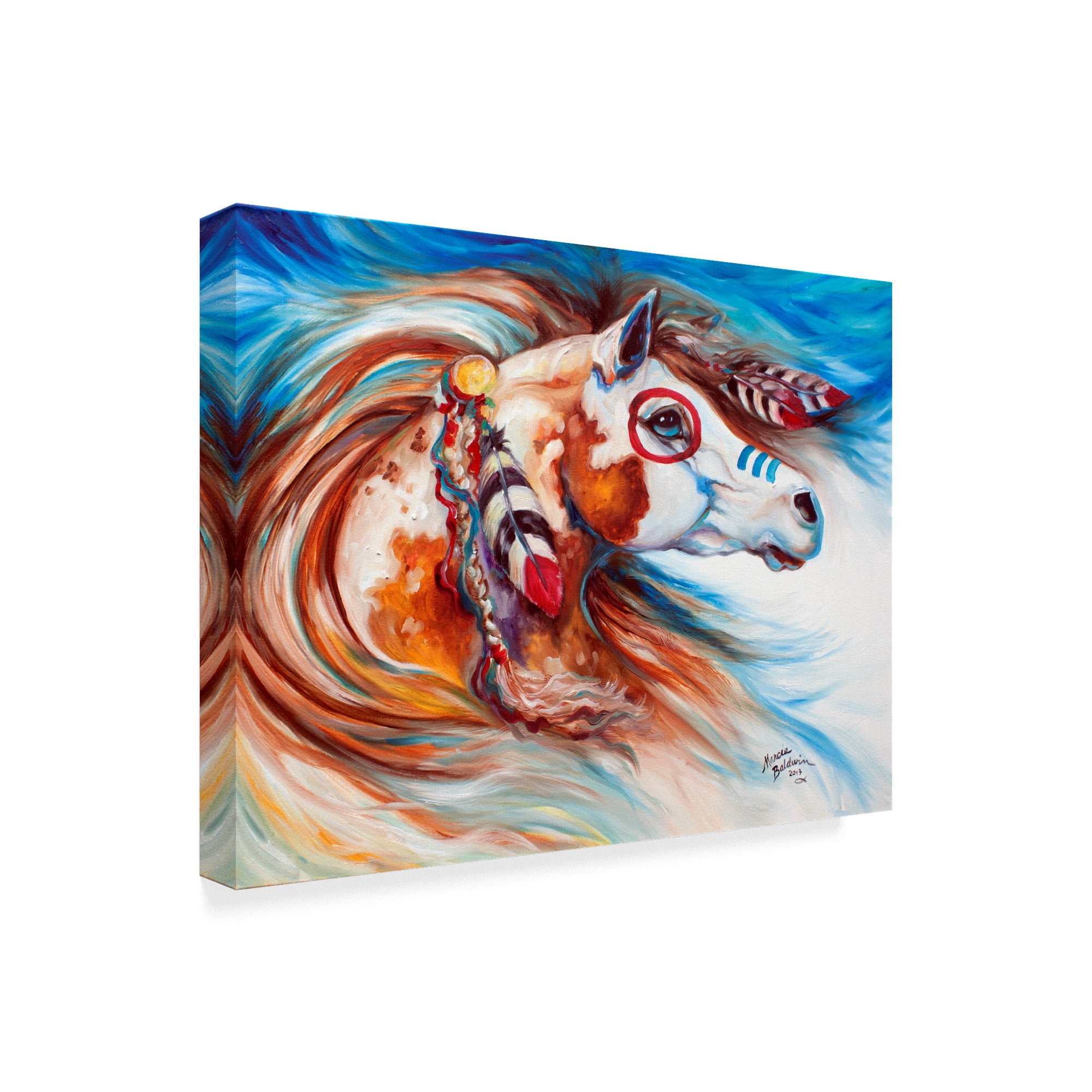 Trademark Fine Art 'Wind Of Thunder Indian War Horse' Canvas Art by Marcia Baldwin