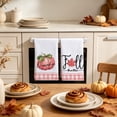 thumbnail image 6 of Fall Pumpkin Harvest Kitchen Towels, Absorbent Dish Hand Towels, Thanksgiving Autumn Decorative Tea Towels for Cooking Home Kitchen Decor 2 Pack Pink, 6 of 6