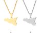 thumbnail image 5 of Collar con colgante de mapa Qarigey de Acero inoxidable Italia y Sicilia Color oro, 5 of 6