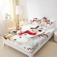 thumbnail image 4 of Manfei Cartoon Winter Snowman Bed Sheets, Merry Christmas King Sheets, Teens Kids Boys Girls Sheet Set, Breathable Home Decor, 4-Piece, 4 of 7