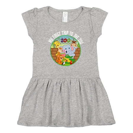 Inktastic 1st Trip to Zoo Animals Girls Toddler Dress