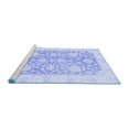 thumbnail image 2 of Ahgly Company Machine Washable Indoor Round Oriental Blue Traditional Area Rugs, 8' Round, 2 of 4