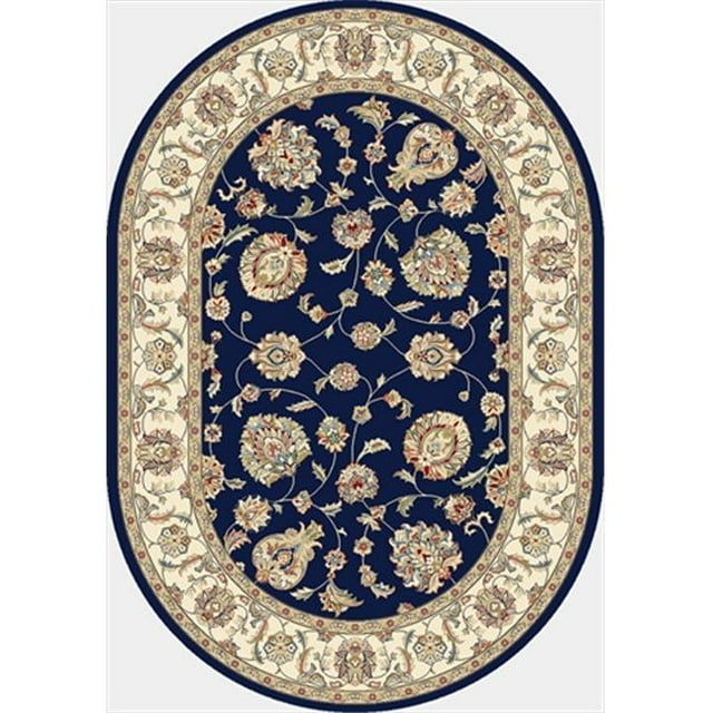 Dynamic Rugs ANOV71057365346 Ancient Garden 6 ft. 7 in. x 9 ft. 6 in. Oval 57365-3464 Rug - Blue/Ivory