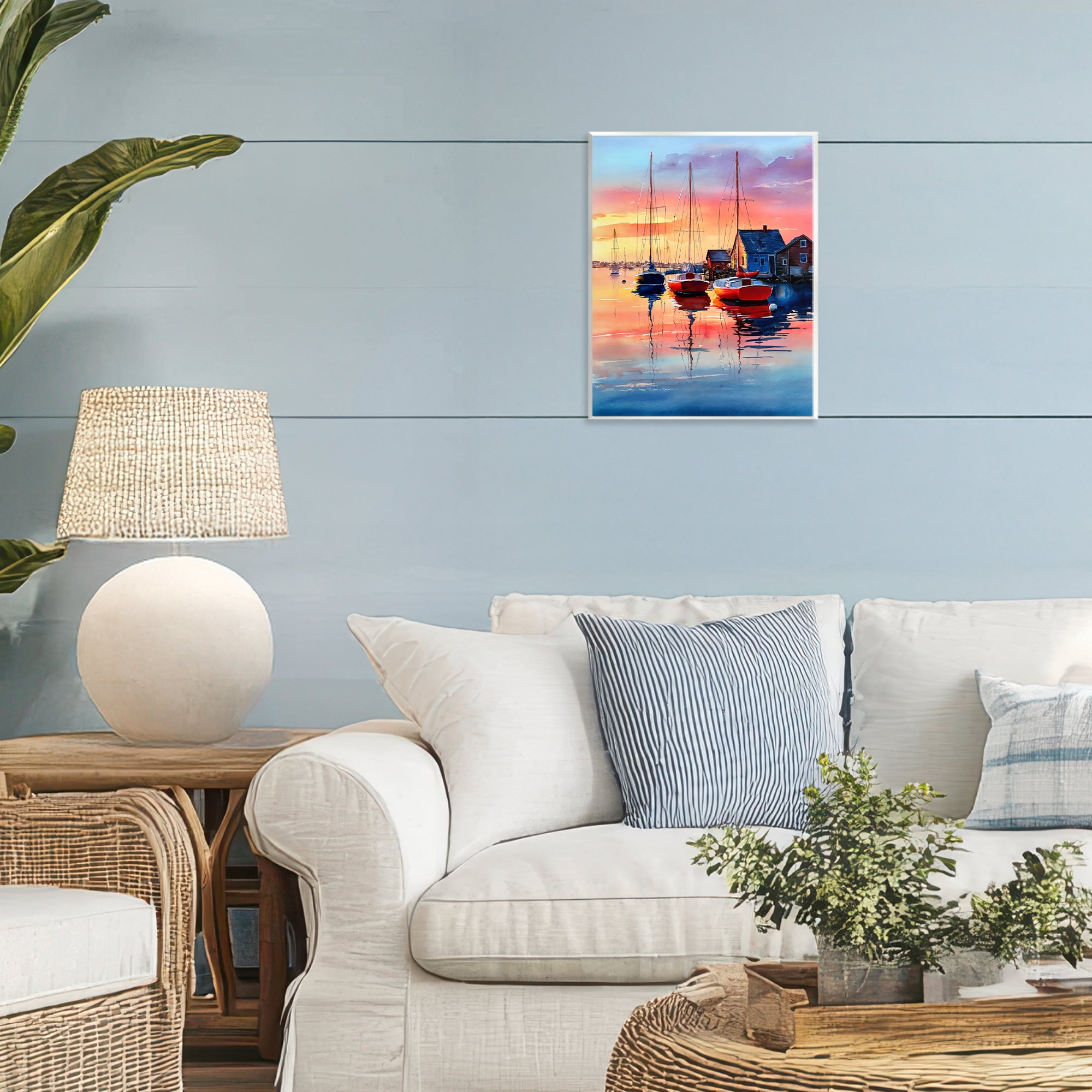 Stupell Industries Vivid Sunset at Docks Wall Plaque Art, design by Franklyn Gregory