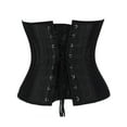 thumbnail image 5 of Fashion Women's Steel Boned Waist Trainer Underbust Corset Bustier Lingerie with G-string Black, 5 of 7