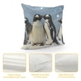 thumbnail image 4 of Orinice Penguins Snow Cute Graphic Decorative Cushion Throw Pillow Cover Short Plush Winter High-Quality 1PC 12x12in, 4 of 5