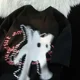 thumbnail image 4 of Camiseta con estampado de gato para mujer, camisa de manga corta con cuello redondo, versátil, holgada, Y2k, gótica, 4 of 5