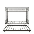 Bunkbed with Roll Out Trundle Bed Frame, Metal Bunk Bed Can Be Divided