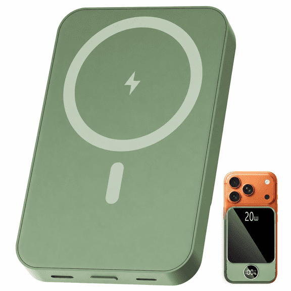 Magnetic Wireless Portable Charger, 10000mAh Power Bank with PD20w Fast Charging, USB C in&Out Battery Pack, Compatible with Mag-Safe for iPhone 17/16/15/14/13 Series, Samsung, Android, and More