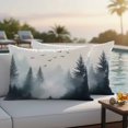 thumbnail image 2 of Outdoor Pillow Cover Watercolors Green Forest Set of 2 Waterproof Throw Pillowcases Mountain Sky Decorative Patio Furniture Pillows for Couch Garden Indoor & Outdoor Use, 2 of 9