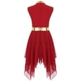 thumbnail image 4 of Girls Liturgical Praise Dance Dress Metallic Contrast Color Sleeveless Asymmetrical Hem Performance Costumes, 4 of 7