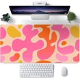 thumbnail image 1 of Pink Modern Abstract Desk Mat XXL Cute Pink Large Mouse Pad, Keyboard Mat, Desk Accessories for Women Office Decor, Extended Mousepad, NonSlip Rubber Base, Stitched Edges, 31.5x15.7 in, 1 of 6