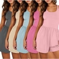 thumbnail image 4 of YTDSCS Women Workout Romper Onesies Sleeveless Jumpsuit Shorts Women's Atheletic Solid Color Bodysuit for Summer S-2XL, 4 of 7
