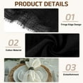 thumbnail image 3 of Uxcell 12 Pack Handmade Cloth Napkins, 16.5x16.5 Inch Cotton Napkins with Fringe Square Rustic Table Napkin for Wedding Party Dinner Table Decor Bridal Shower, Black, 3 of 6