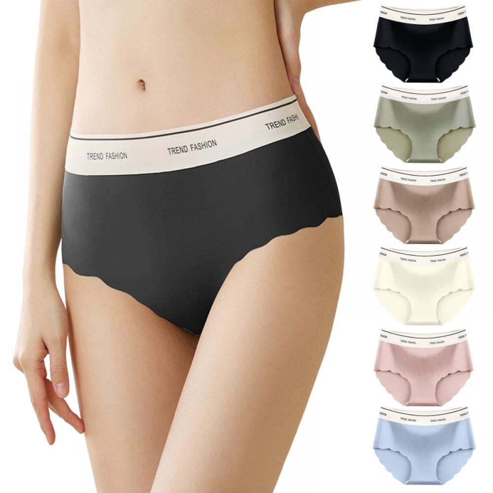 Xmarks Women's Seamless Hipster No Show Invisible Ice Silk Stretch  Underwears Bikini Underwear Panty Skin M 
