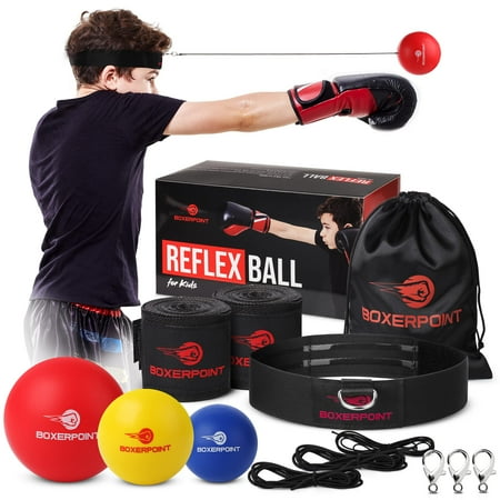 Boxerpoint, Kids Boxing Reflex Ball, 3 Skill Levels, 13 Pc Set, Kids