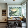 thumbnail image 3 of White Glass Chandelier, Compatible With E26 Base & Adjustable Wire, Gold Brass Pendant Light Fixtures For Dining Table Bedroom, 3 of 12