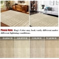 thumbnail image 3 of GlowSol 5'x7' Rugs for Living Room, Modern Abstract Area Rug Low Pile Non-Slip Geometric Stripes Carpet, Soft Foldable Bedroom Rug, Camel, 3 of 8