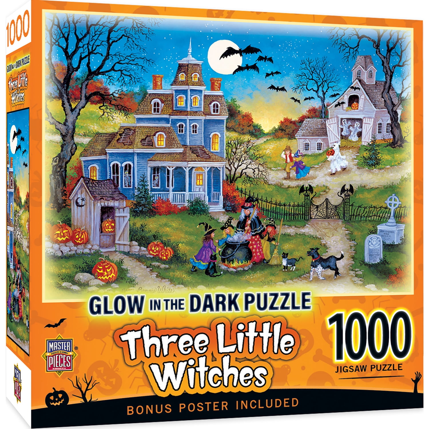 MasterPieces 1000 Piece Halloween Jigsaw Puzzle - A Scary Night Outside 19.25x26.75 Inch Spooky Puzzle