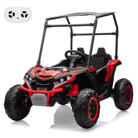 24V Ride on Cars 2 Seater UTV Remote 3 Speeds Bluetooth Red