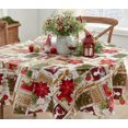 thumbnail image 7 of Christmas Ivory Sleigh Bells Ring 60 x 84 inch Oval Vinyl Dining Tablecloth with Flannel Backing, 7 of 7