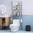 thumbnail image 7 of Over The Toilet Storage Rack, 3 Tier Freestanding Bathroom Organizer Shelf, Anti-Rust Metal Space Saving Laundry & Toilet Storage Rack, Black, 7 of 7