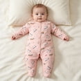 thumbnail image 5 of enyan Newborn Boy Girl Outfits Footie Pajamas Baby Boy Cotton Footed Long Sleeve Jumpsuit with Mitten Cuffs Baby Boy Girl Clothes（Pink,3-6 Months）, 5 of 6