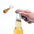 thumbnail image 4 of Vertical Bottle Opener, 4Pcs - Wooden Handle Stainless Steel Beer Bottle Opener, Bottle Openers for Home (Silver), 4 of 5