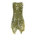 thumbnail image 4 of HELLHERO Vintage Wild Floral Print Sleeveless Sundress, Round Neck Summer Dress Side Pockets Irregular Hem Sleeveless Dress for Holiday Vacation, 4 of 8