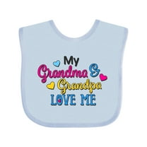 Inktastic My Grandma and Grandpa Love Me with Hearts Boys or Girls Baby Bib