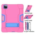 thumbnail image 2 of Dteck Case For iPad Pro 12.9" 5th Generation 2021,Shockproof Rubber Kickstand Case 3-Layer Protection Heavy Duty Cover for iPad Pro 12.9-inch 5th Gen 2021,Rose+Blue, 2 of 7
