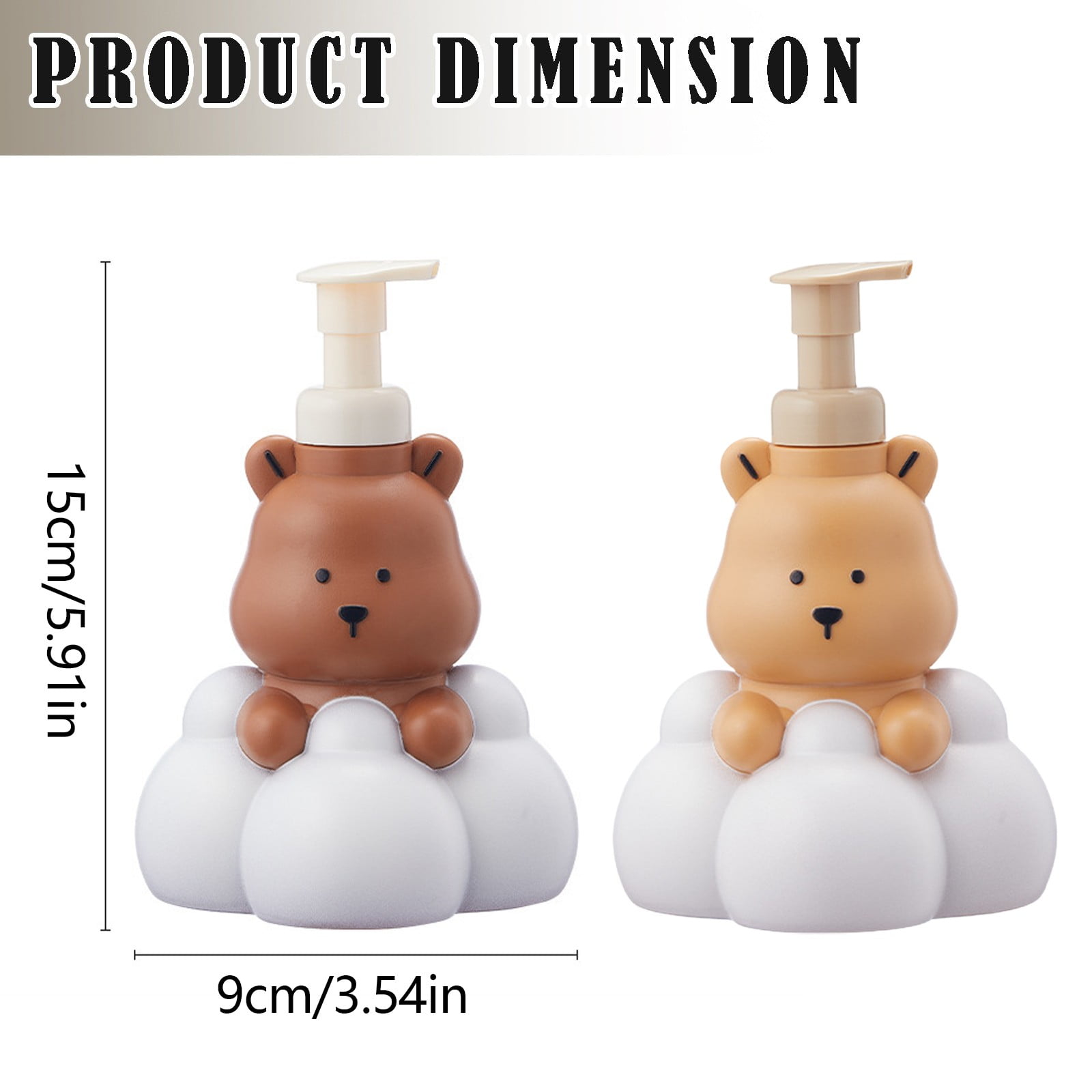 Refillable Pump Bottle Shaped Soap Dispenser for Bathroom Shampoo Liquid Hand Wash Lotion Container Dispenser Pump with Easy Press Brow Design
