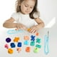 thumbnail image 4 of Juego de ensartar cuentas de madera de partículas grandes | Ensartar cuentas y bloques de construcción para niños | Actividad de motricidad fina para niños pequeños y preescolares, 4 of 5
