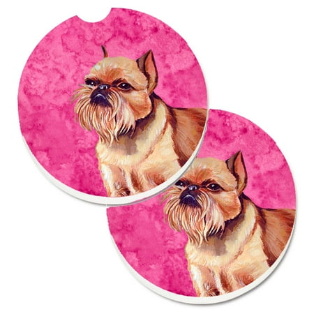

Carolines Treasures LH9359PKCARC Pink Brussels Griffon Set of 2 Cup Holder Car Coasters Large multicolor