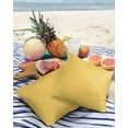 thumbnail image 3 of Pack of 2 Outdoor Pillow Covers, Solid Color Yellow Waterproof Square Throw Pillowcase Cushion Decorative Pillow Covers for Couch Patio Tent, 24x24 in, 3 of 6