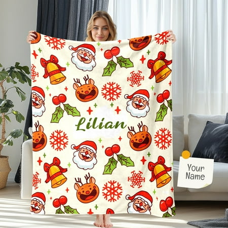 JML Custom Christmas Blanket with Name Cozy Christmas Blanket Santa Claus Christmas Decoration for Christmas Personalized for Dad Mom Teens JML Custom Christmas Blanket with Name Cozy Christmas Blanket Santa Claus Christmas Decoration for Christmas Personalized for Dad Mom Teens