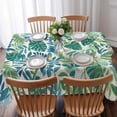 thumbnail image 3 of Palm Leaves Table Cloth Waterproof Tablecloths, Green Blue Tropical Plants Summer Country Tablecloth Dining Table Cover for Kitchen Party Tabletop Outdoor, Rectangle Tablecloth 60x102 Inch, 3 of 9
