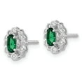 thumbnail image 2 of Primal Gold 14 Karat White Gold Lab Grown Diamond and Lab Created Emerald Earrings, 2 of 4