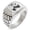 Silver, variant on Stainless Steel Letter R Alphabet Initial 3D Monogram Geometric Pattern Step-Down Biker Style Polished Ring