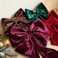 thumbnail image 4 of Velour Bow Knot Decor, 70X95cm Christmas Wreath Bow, Soft Crushed Velour Double Ear Bow Knot Festive Decor, for Home Front Door Decorations, 4 of 5