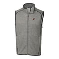 thumbnail image 2 of Men's Cutter & Buck Heather Gray Arizona Cardinals Big & Tall Mainsail Sweater Knit Fleece Full-Zip Vest, 2 of 3
