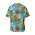 thumbnail image 4 of Goofa Sunflowers Printed Men's Casual Short-sleeved Shirt,Lightweight Breathable Button-down,Summer Casual men's top,Versatile Fashion shirt-Large, 4 of 7