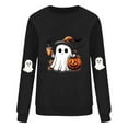 thumbnail image 4 of Halloween Sweatshirts for Womens Crewneck Pullover TShirts Fall Winter Long Sleeve Sweaters Casual Ghost Printed Blouses Loose Fitting Sweatshirt Top Halloween Costumes, 4 of 4