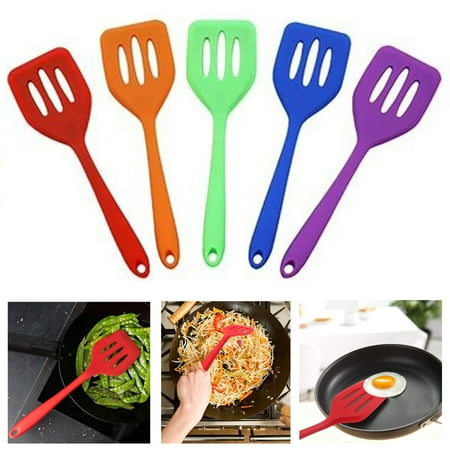 

4 Pc Kitchen Spatula Silicone Turner Pancake Egg Heat Resistant Slotted Utensil